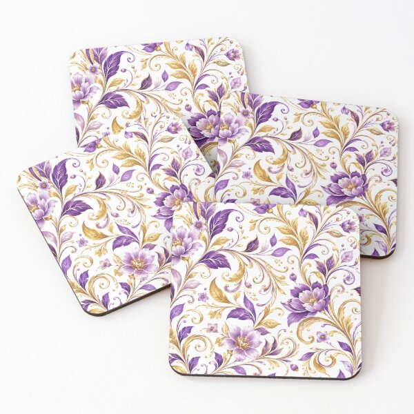 Item preview, Royal Purple & Gold Botanical Flourish designed and sold by Julie Leisure Gardening.