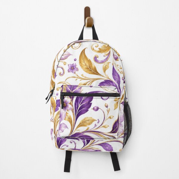 Item preview, Royal Purple & Gold Botanical Flourish designed and sold by Julie Leisure Gardening.