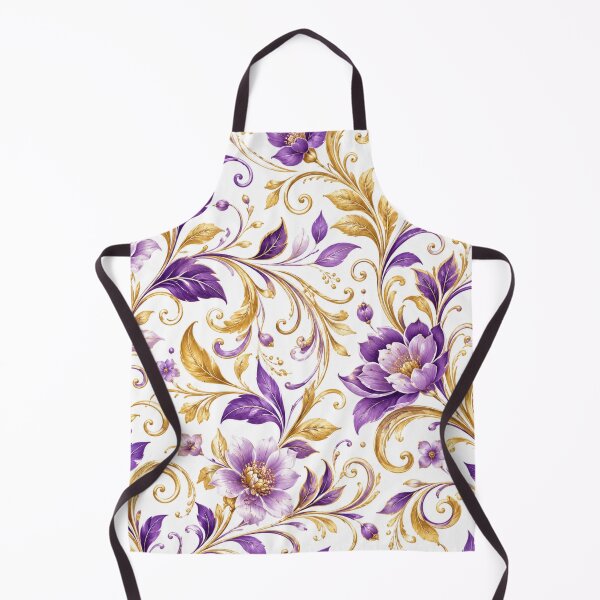 Item preview, Royal Purple & Gold Botanical Flourish designed and sold by Julie Leisure Gardening.