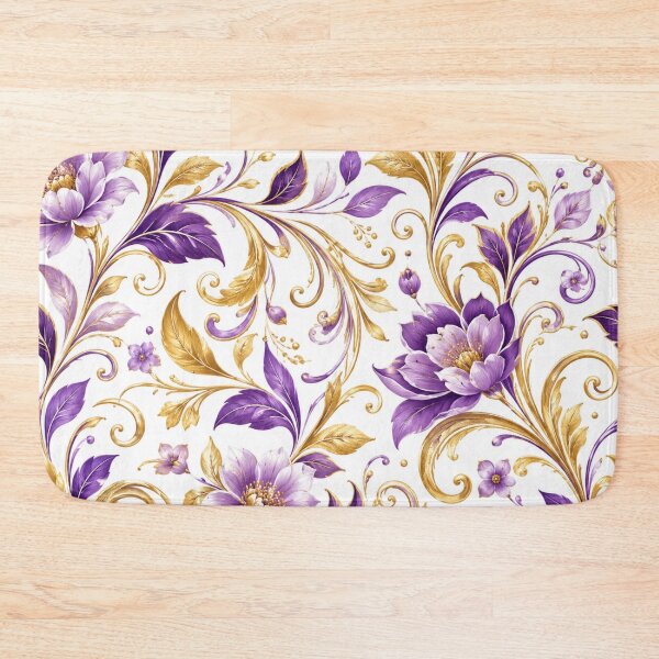 Item preview, Royal Purple & Gold Botanical Flourish designed and sold by Julie Leisure Gardening.