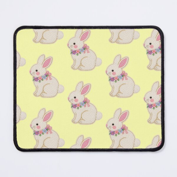 Item preview, Pearl bunny with flower wreath and pink ribbon designed and sold by Mauswohn.