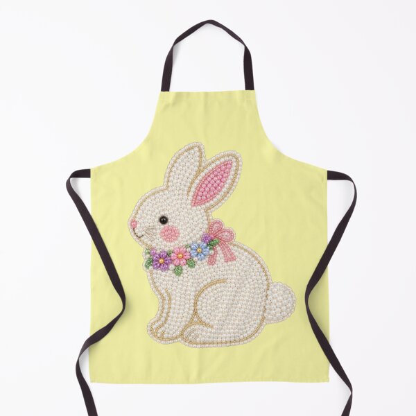 Item preview, Pearl bunny with flower wreath and pink ribbon designed and sold by Mauswohn.