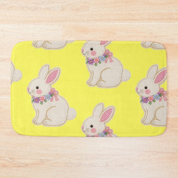Item preview, Pearl bunny with flower wreath and pink ribbon designed and sold by Mauswohn.