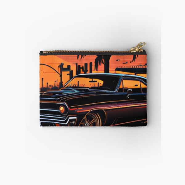 Item preview, Retro Synthwave Muscle Car Sunset Palm Tree Art designed and sold by LuxocaDesigns24.