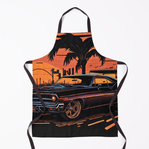 Item preview, Retro Synthwave Muscle Car Sunset Palm Tree Art designed and sold by LuxocaDesigns24.