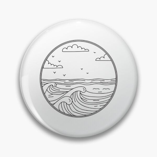 Artikelvorschau, Eine weite Ozeanlandschaft mit sanften Wellen als Doodle-Illustration entworfen und verkauft von rasagamastore.