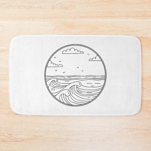 Item preview, A vast ocean with gentle waves in doodle illustration designed and sold by rasagamastore.