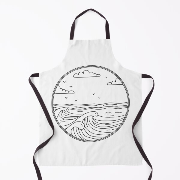 Item preview, A vast ocean with gentle waves in doodle illustration designed and sold by rasagamastore.