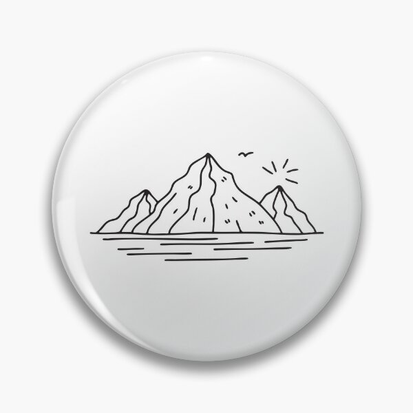 Item preview, A wide mountain range with visible peaks in hand drawn style designed and sold by rasagamastore.
