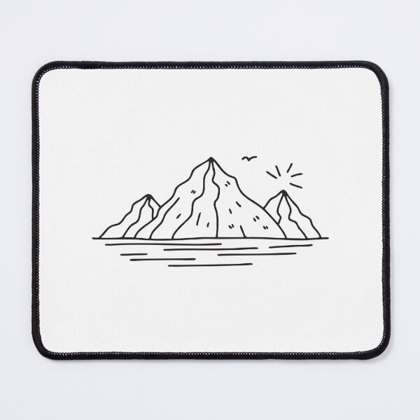 Item preview, A wide mountain range with visible peaks in hand drawn style designed and sold by rasagamastore.