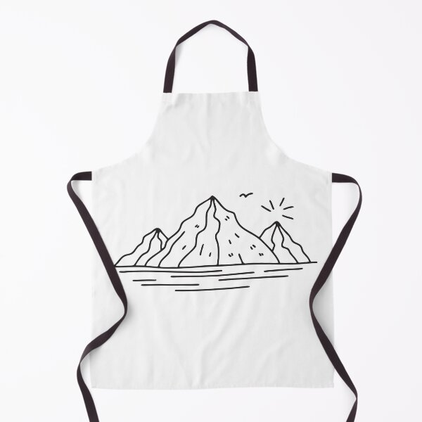 Aperçu de l'œuvre Une vaste chaîne de montagnes aux sommets visibles, dessinée à la main. créée et vendue par rasagamastore.