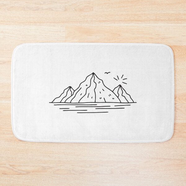 Item preview, A wide mountain range with visible peaks in hand drawn style designed and sold by rasagamastore.