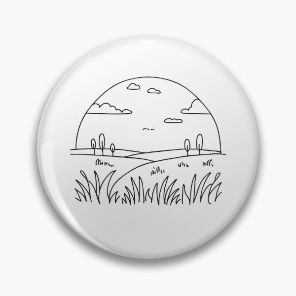 Artikelvorschau, Eine weite, offene Wiese mit hohem Gras im handgezeichneten Doodle-Stil entworfen und verkauft von rasagamastore.