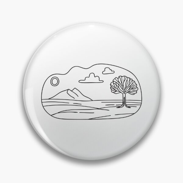 Item preview, A vast plain with a lone tree in doodle sketch form designed and sold by rasagamastore.