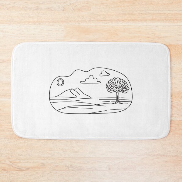 Item preview, A vast plain with a lone tree in doodle sketch form designed and sold by rasagamastore.