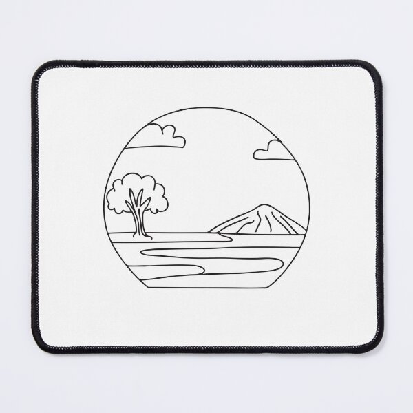 Item preview, A wide plain with a single tree in hand drawn style designed and sold by rasagamastore.