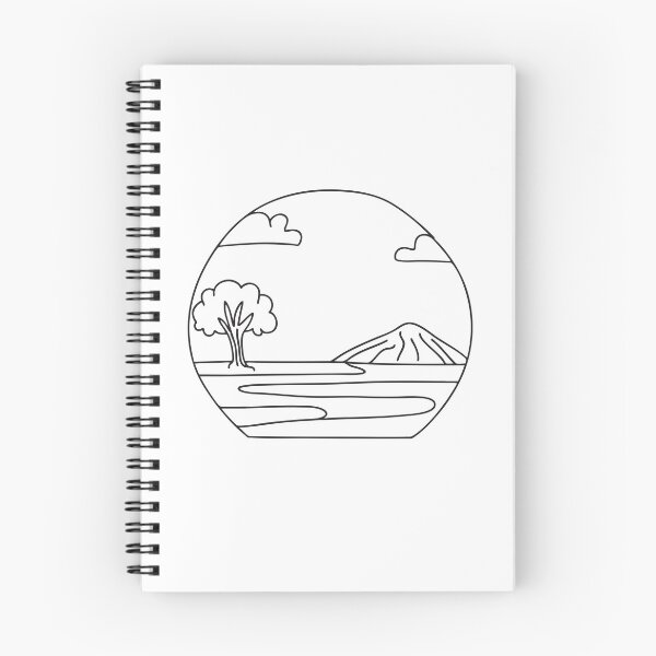 Item preview, A wide plain with a single tree in hand drawn style designed and sold by rasagamastore.