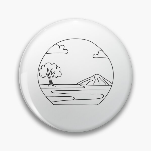 Item preview, A wide plain with a single tree in hand drawn style designed and sold by rasagamastore.