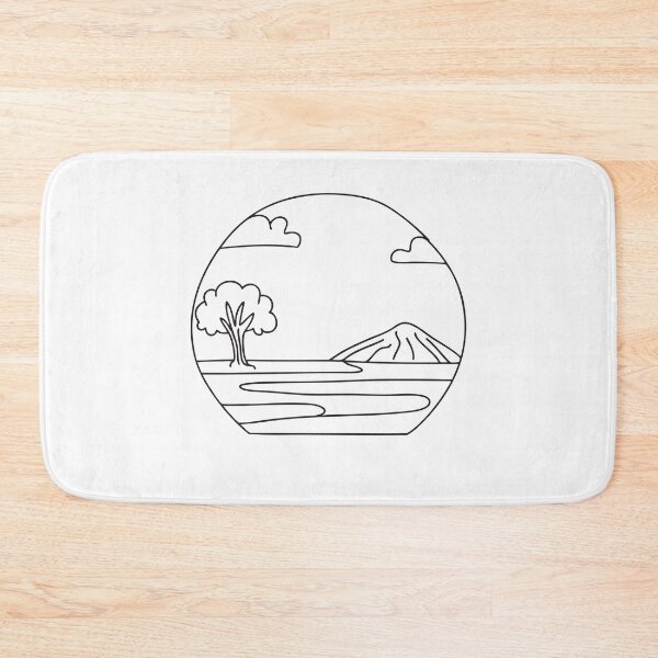 Item preview, A wide plain with a single tree in hand drawn style designed and sold by rasagamastore.