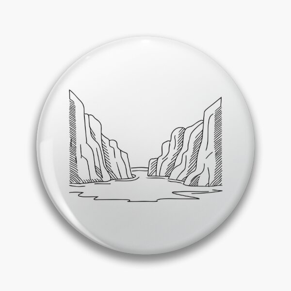 Item preview, A vast rocky valley with steep walls in doodle illustration designed and sold by rasagamastore.