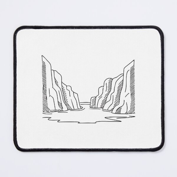 Item preview, A vast rocky valley with steep walls in doodle illustration designed and sold by rasagamastore.