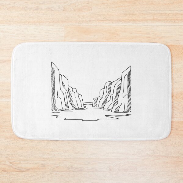 Item preview, A vast rocky valley with steep walls in doodle illustration designed and sold by rasagamastore.
