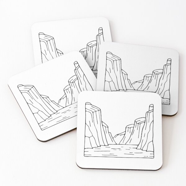 Item preview, A wide rocky valley with high walls in sketch style designed and sold by rasagamastore.
