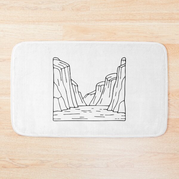 Item preview, A wide rocky valley with high walls in sketch style designed and sold by rasagamastore.
