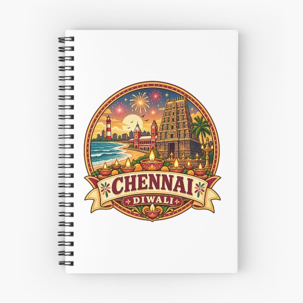 Item preview, Chennai Diwali Vintage Retro Badge – India Festival of Lights designed and sold by Globalcitytees.