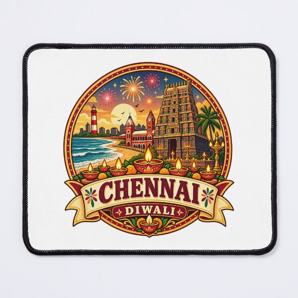 Item preview, Chennai Diwali Vintage Retro Badge – India Festival of Lights designed and sold by Globalcitytees.