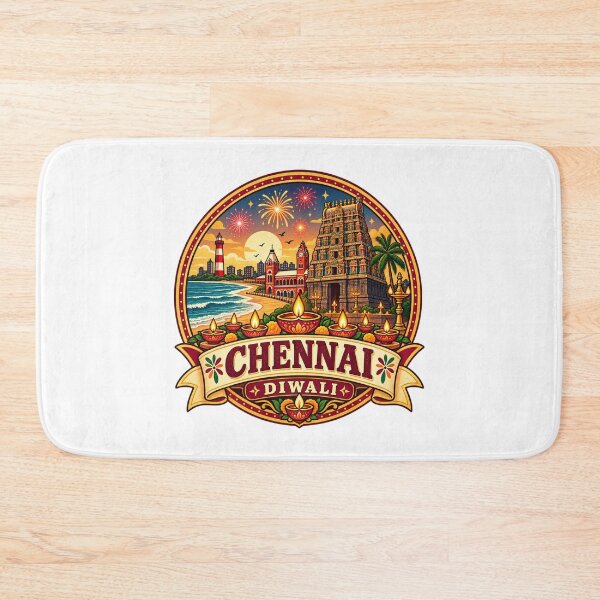 Item preview, Chennai Diwali Vintage Retro Badge – India Festival of Lights designed and sold by Globalcitytees.