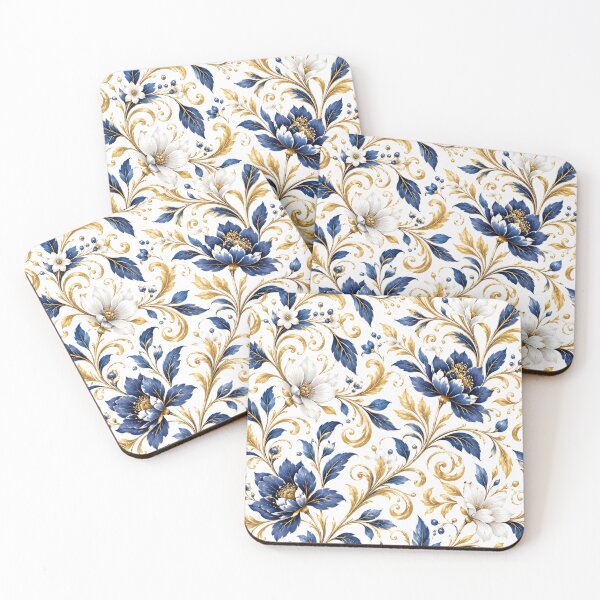 Item preview, Blue & Gold Botanical Flourish designed and sold by Julie Leisure Gardening.