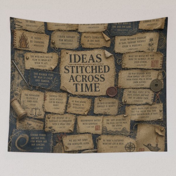 Item preview, Ancient Philosophy Stitched Quote Collage designed and sold by Qenlo.