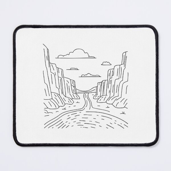 Item preview, A rocky valley with steep cliff walls in hand drawn doodle form designed and sold by rasagamastore.