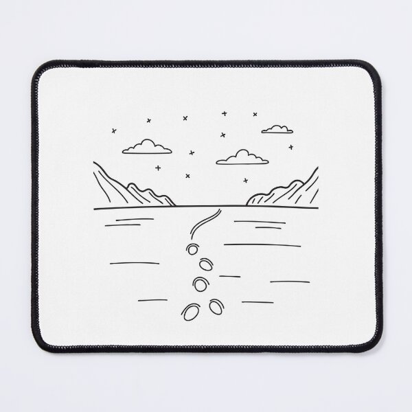 Item preview, A vast snowy area with footprints in doodle sketch style designed and sold by rasagamastore.