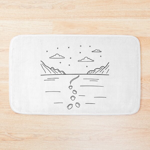 Item preview, A vast snowy area with footprints in doodle sketch style designed and sold by rasagamastore.