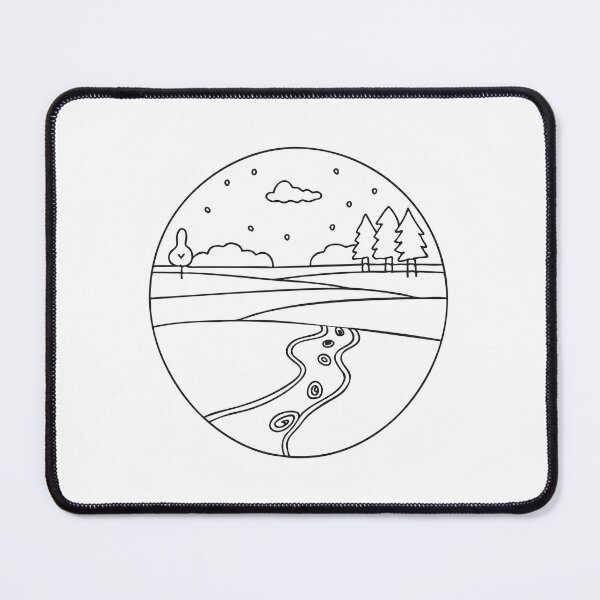 Item preview, A wide snowy ground with footprints in hand drawn style designed and sold by rasagamastore.