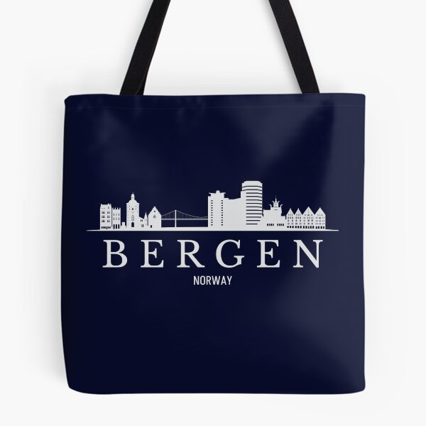 Artikelvorschau, Skyline von Bergen, Bergen, Norwegen entworfen und verkauft von Dressyourflag.
