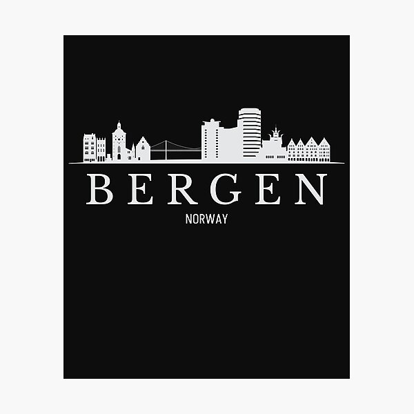 Item preview, Bergen skyline, Bergen Norway designed and sold by Dressyourflag.