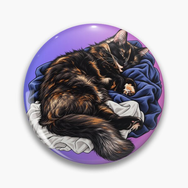 Item preview, Sleeping Tortoiseshell Cat on Rumpled Blankets designed and sold by TheSweetStack.