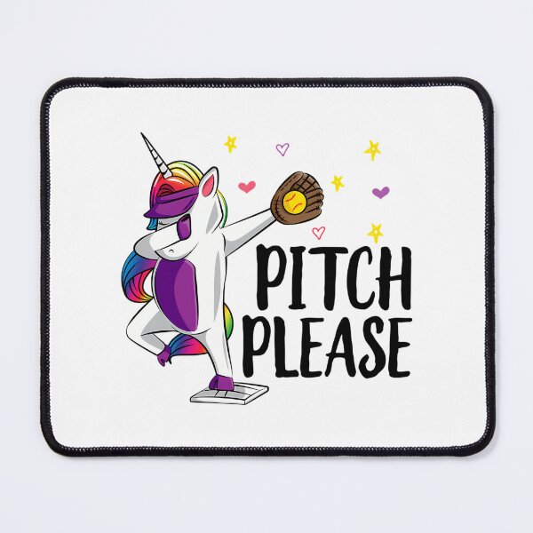 Item preview, Dabbing Unicorn Softball Girls Softball Dab Softball Gift Cute Softball Unicorn Pitch Please Black designed and sold by janyah-nair.