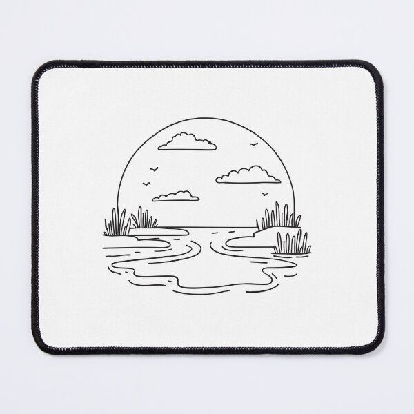 Item preview, A vast wetland with shallow water in sketch style designed and sold by rasagamastore.