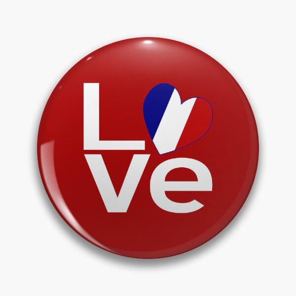 Item preview, French Flag LOVE Heart Design – Red & White Typography designed and sold by AuntieShoe.
