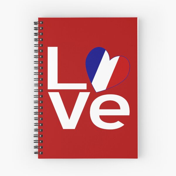 Item preview, French Flag LOVE Heart Design – Red & White Typography designed and sold by AuntieShoe.