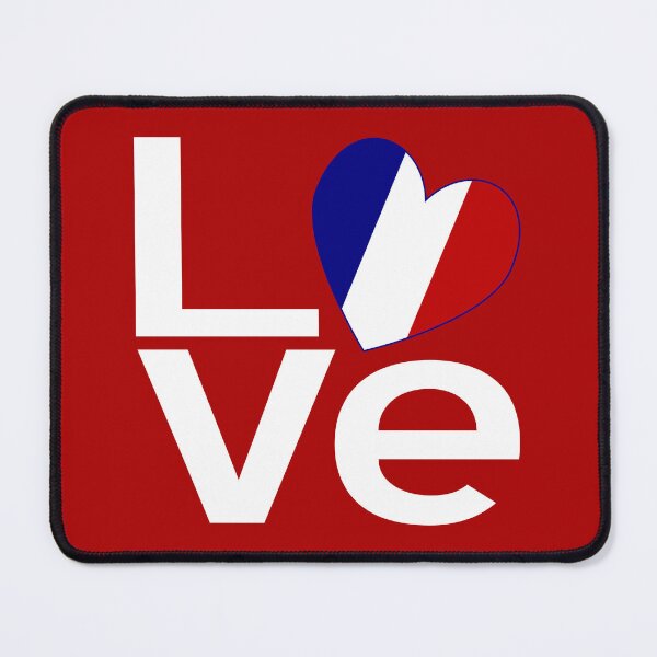 Item preview, French Flag LOVE Heart Design – Red & White Typography designed and sold by AuntieShoe.