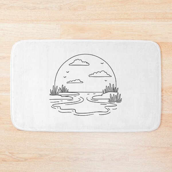 Item preview, A vast wetland with shallow water in sketch style designed and sold by rasagamastore.