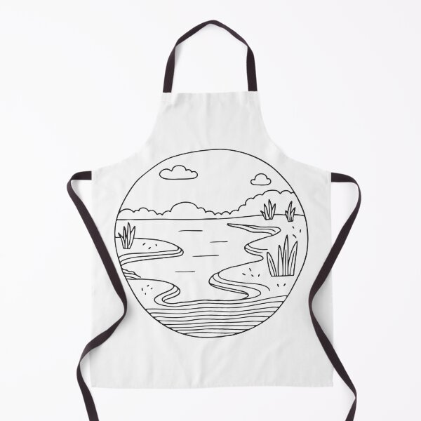 Item preview, A wide wetland with shallow water in hand drawn doodle style designed and sold by rasagamastore.