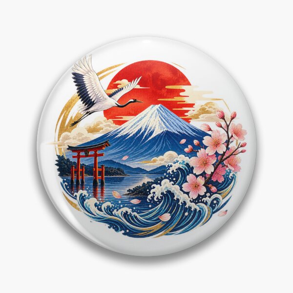 Item preview, Mount Fuji Japanese Lucky Wave designed and sold by fuku-mono.