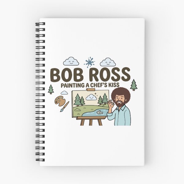 Item preview, Bob Ross Painting a Chef's Kiss Cute Cartoon designed and sold by Karamram Studio.