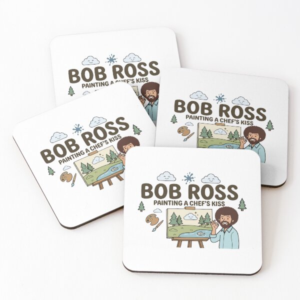 Item preview, Bob Ross Painting a Chef's Kiss Cute Cartoon designed and sold by Karamram Studio.